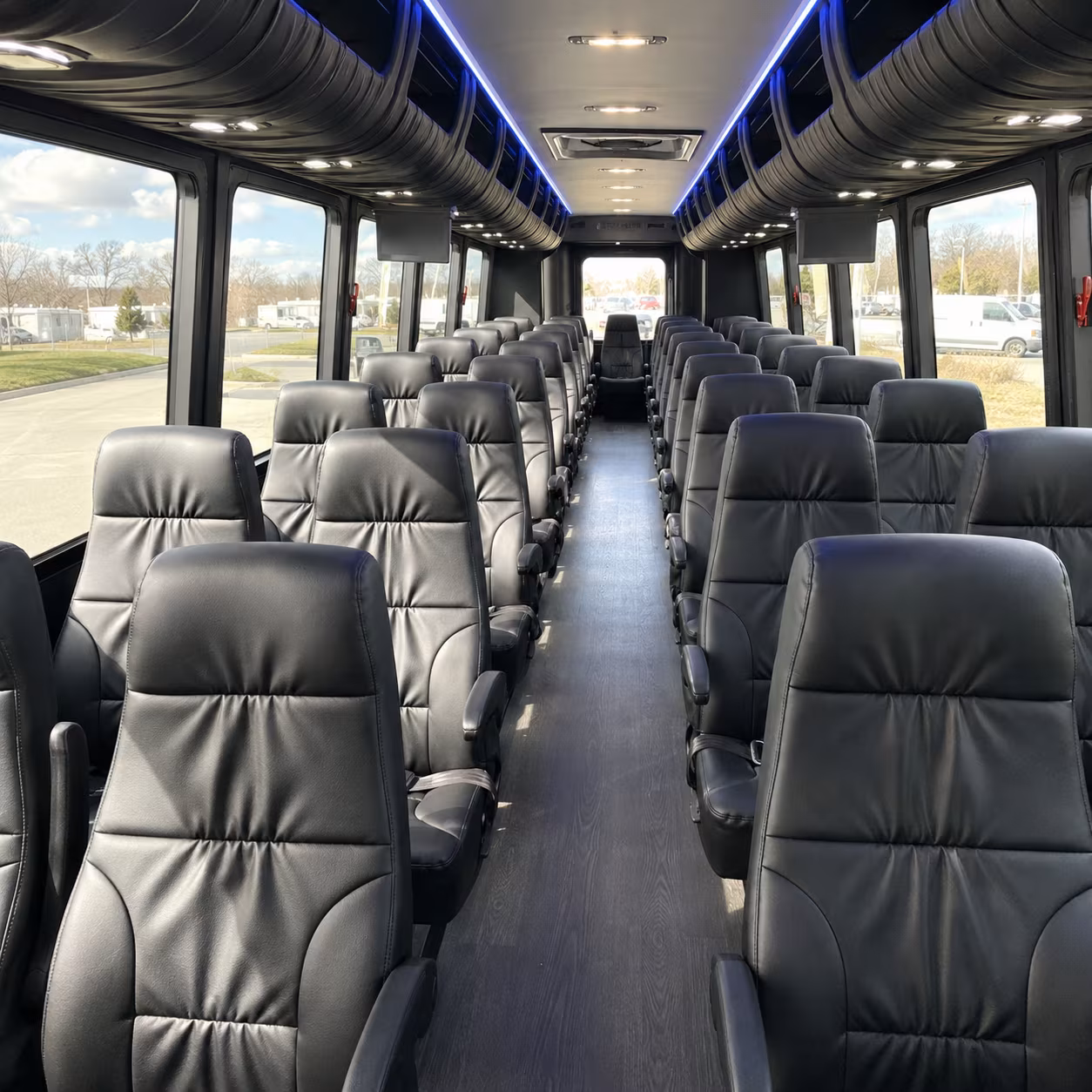 airport transfer buses for lawrence wedding guests flying into kci or mci