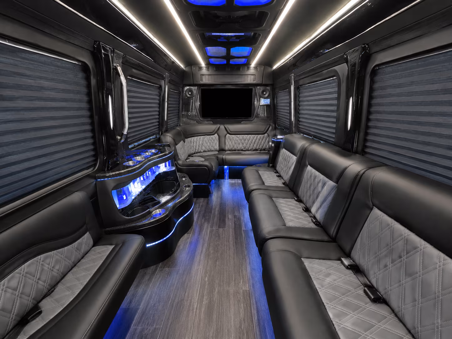 lawrence 25 passenger party bus inside
