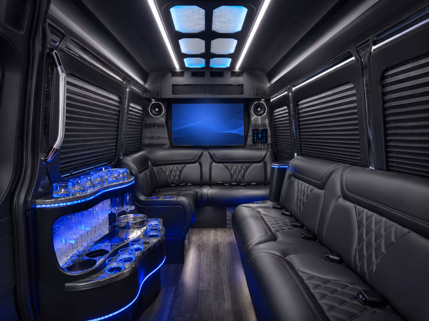 lawrence 30 passenger party bus inside