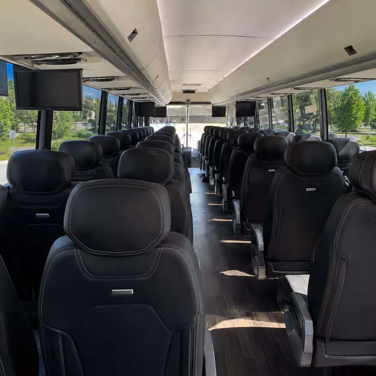 lawrence 56 passenger charter bus inside