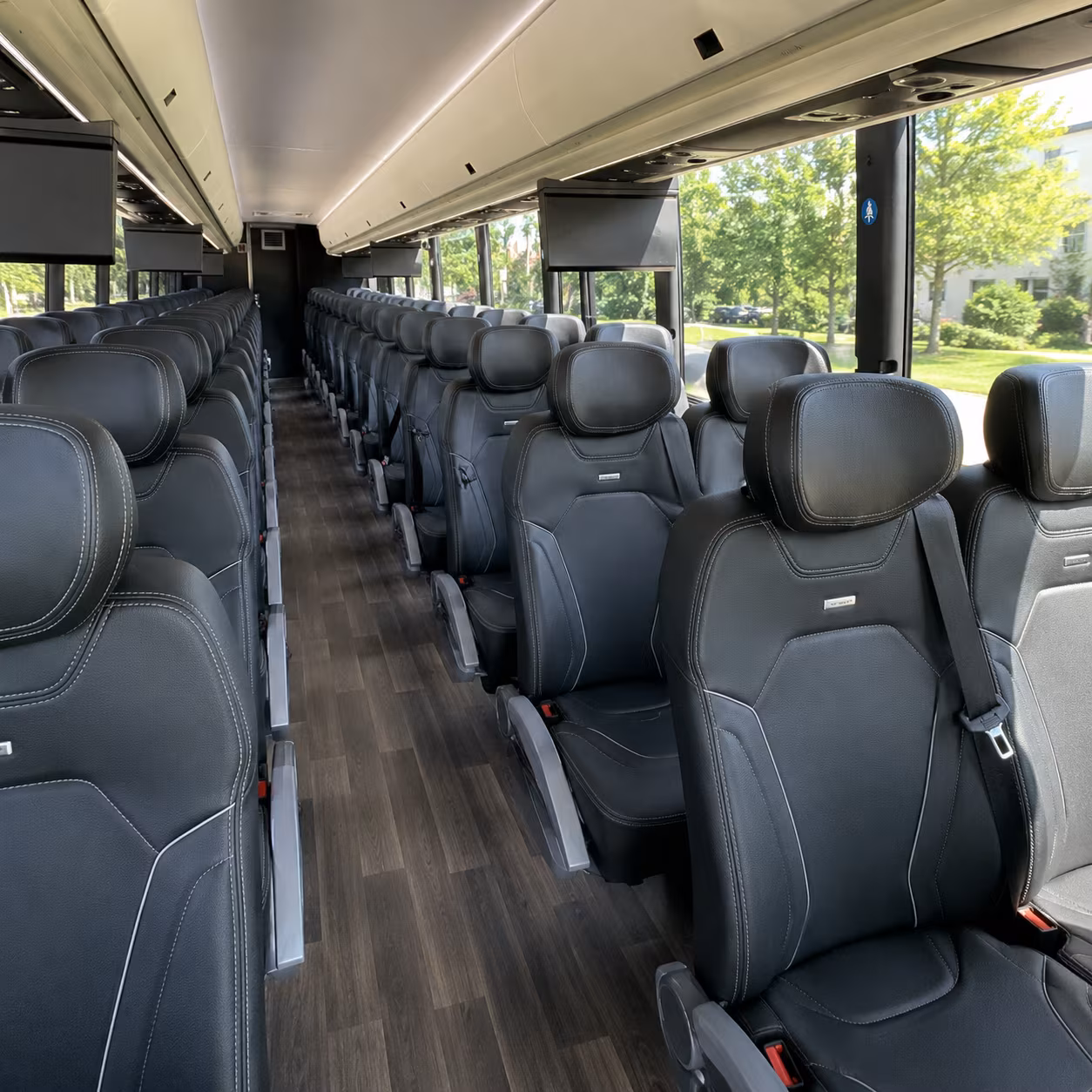 lawrence 56 passenger charter bus interior
